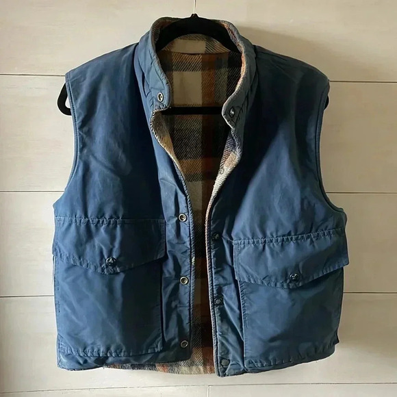 Vintage Weatherguard by Shane Reversible Vest Plaid Wool Cotton Outdoor Y2K - Picture 7 of 15